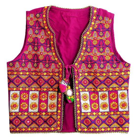 Katchi Embroidery on Ladies Koti Jacket