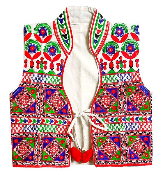 Katchi Embroidery on Ladies Koti Jacket