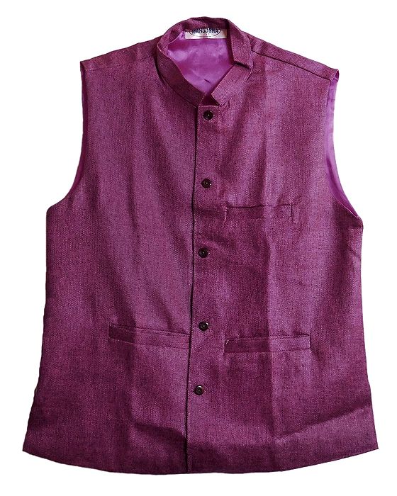Mens Dark Magenta Cotton Jacket