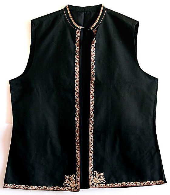 Velvet Finish Light Woolen Jacket with Embroidery (For Men)