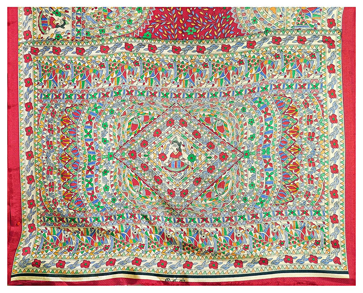 Ombre Grey-scale Floral Print Bhagalpuri Silk Saree
