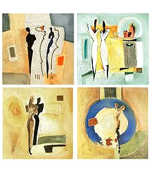 Set of 4 Abstract Posters