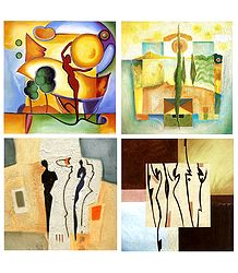 Set of 4 Abstract Posters