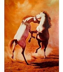 Pair of Dancing Horses