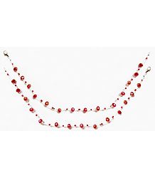 Pair of Red Crystal Bead Anklet