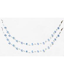Pair of Light Blue Crystal Bead Anklet