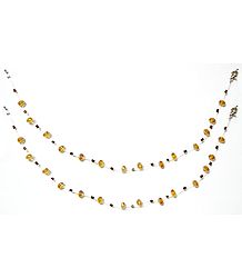 Pair of Brown Crystal Bead Anklet