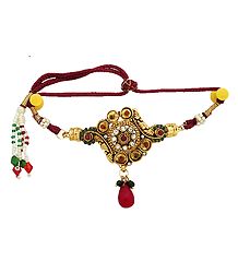Stone Studded Adjustable Polki Armlet (To wear on upper arm)