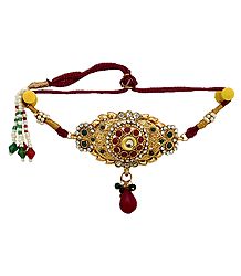 Stone Studded Adjustable Polki Armlet (To wear on upper arm)