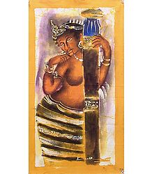 Beautiful Woman from Ajanta Cave Paintings