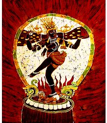 Lord Shiva as Nataraj - Batik Painting on Cloth