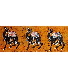 3 Royal Camels - Batik Painting