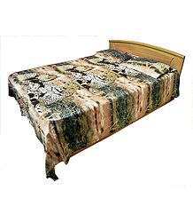 Leopard Print on Glazed Cotton Double Bedspread with 2 Pillow Covers