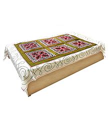 Kutch Embroidery on Off-White Cotton Single Bedspread