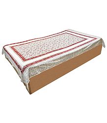 Paisley Print on Off-White Cotton Single Bedspread