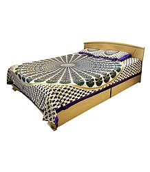 Multicolor Cotton Double Bedspread with 2 Pillow Covers