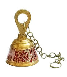 Meenakari Hanging Brass Bell with Chain