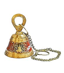Meenakari Hanging Brass Bell with Chain