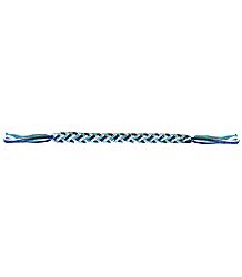 Dark Blue, Light Blue, White Cloth and Sequin Braided Belt
