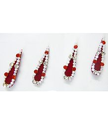 White Stone Studded Maroon Bindis