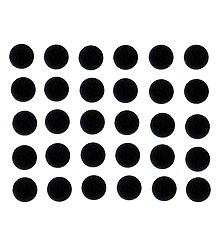 30 Black Felt Round Bindis