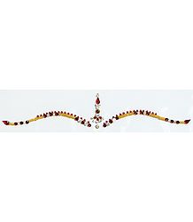 Maroon and White Stone Studded Bridal Decoration