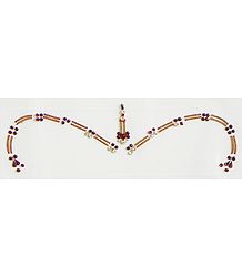 Maroon and White Stone Studded Bridal Decoration