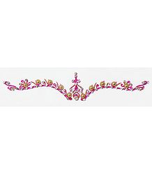 Magenta and White Stone Studded with Golden Design Bridal Decoration