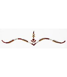 Maroon and White Stone Studded Bridal Decoration