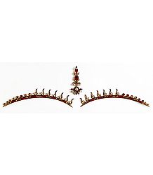Maroon and White Stone Studded Bridal Decoration