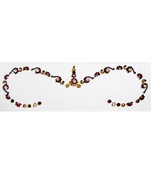 Maroon, Green and White Stone Studded Bridal Bindi