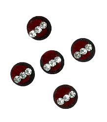 White Stone Studded Maroon Round Bindis