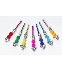 White Stone Studded Multicolor Long Bindis