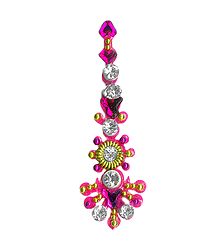 Magenta with White Stone Long Bindi