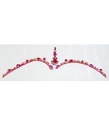 Magenta and White Stone Studded Bridal Bindi