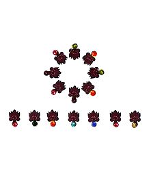 15 Bindis with Multicolor Stone