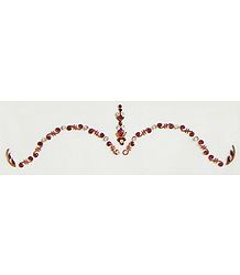 Maroon and White Stone Studded Bridal Decoration