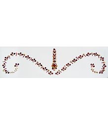 Red and White Stone Studded Bridal Bindi