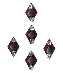 White Stone Studded Maroon Bindis