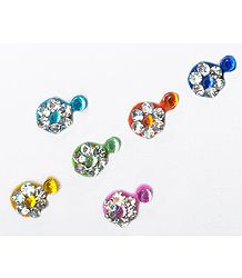 White Stone Studded Multicolor Small Bindis