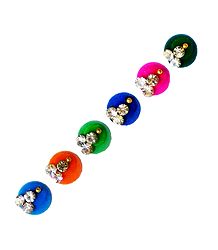 6 Multicolor Round Stone Bindis