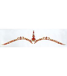 Red and White Stone Studded Bridal Bindi