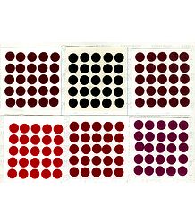 Red, Maroon and Black Round Felt Bindis