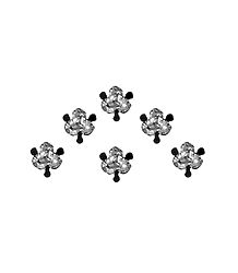 6 White Stone Bindis