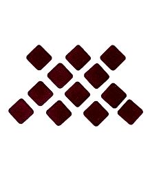 12 Maroon Square Felt Bindis