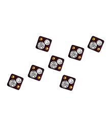 7 Maroon Sqaure Felt Bindis with White Stones