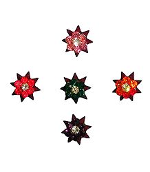5 Bindis with Multicolor Stone
