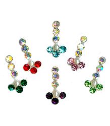 Multicolor and White Stone Studded Long Bindis