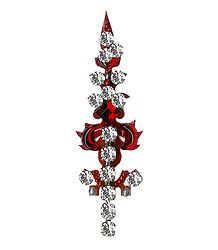 Single Red and White Stone Bindi