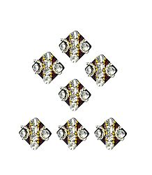 White Stone on Maroon Felt Square Bindis